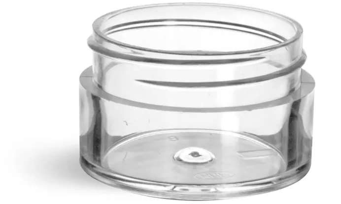 1/2 oz Clear Styrene Thick Wall Jars (Bulk), Caps Not Included