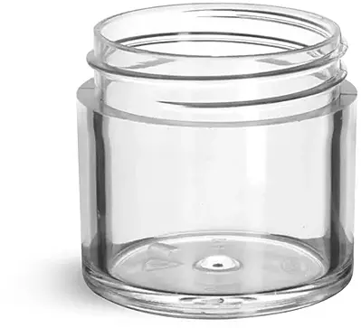 1 oz Clear Styrene Thick Wall Jars (Bulk), Caps Not Included