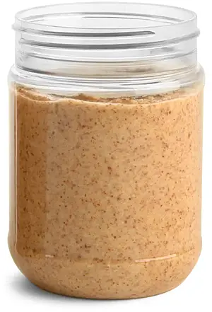 12 oz Clear PET Peanut Butter Jars (Bulk), Caps NOT Included