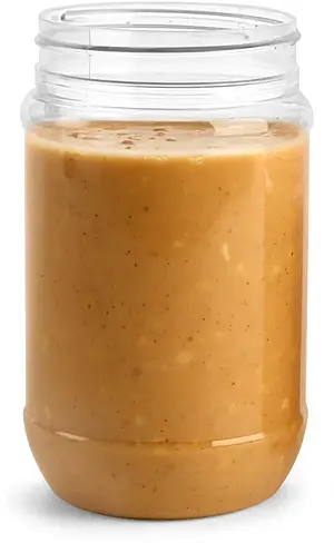 17 oz Clear PET Peanut Butter Jars (Bulk), Caps NOT Included