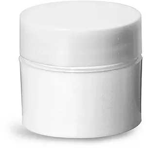 1/4 oz White Polypropylene Thick Wall Jars w/ White Lined Caps