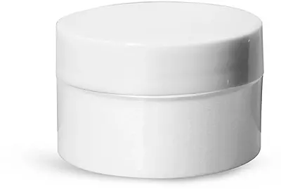 1/2 oz White Polypropylene Thick Wall Jars w/ White Lined Caps