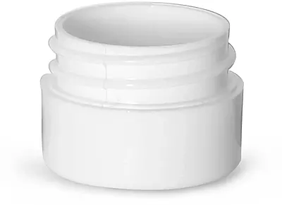 1/8 oz White Polypropylene Thick Wall Jars  (Bulk), Caps Not Included