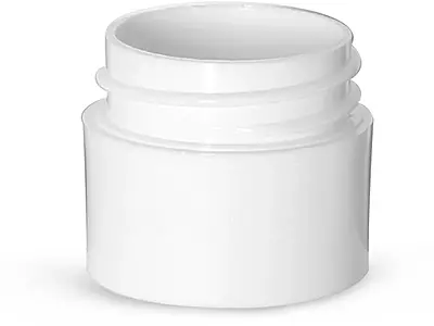 1/4 oz White Polypropylene Thick Wall Jars  (Bulk), Caps Not Included