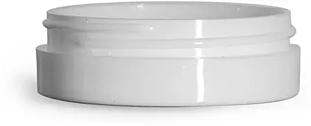 1 oz White Polypropylene Thick Wall Jars  (Bulk), Caps Not Included