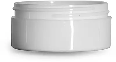 2 oz White Polypropylene Thick Wall Jars  (Bulk), Caps Not Included