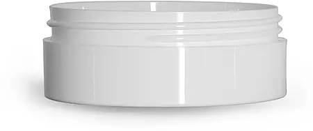 6 oz White Polypropylene Thick Wall Jars  (Bulk), Caps Not Included