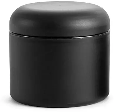 4 oz Frosted Black Polypropylene (PIR) Straight Sided Jars w/ Black Dome Caps