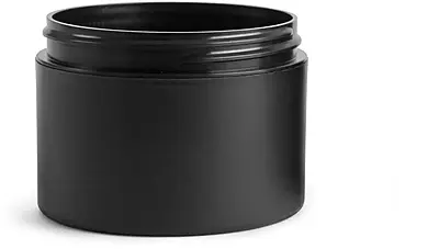 8 oz Frosted Black Polypropylene (PIR) Straight Sided Jars (Bulk), Caps NOT Included