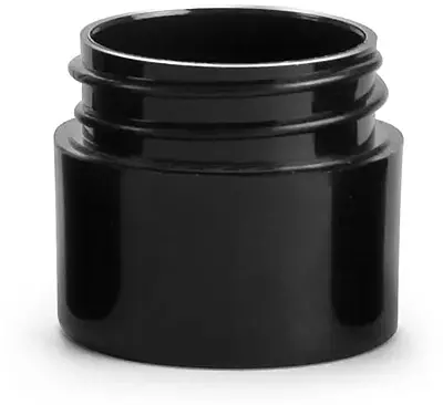 1/4 oz Black Polypropylene Straight Sided Thick Wall Jars (Bulk), Caps NOT Included