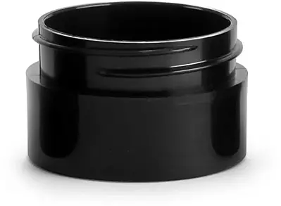 1/2 oz Black Polypropylene Straight Sided Thick Wall Jars (Bulk), Caps NOT Included