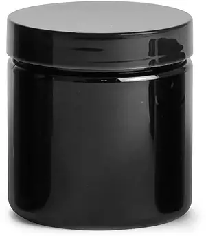 4 oz Black PET PCR Jars w/ Black Smooth PE Lined Caps
