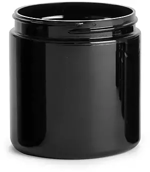 8 oz Black PET Straight Sided PCR Jars (Bulk)