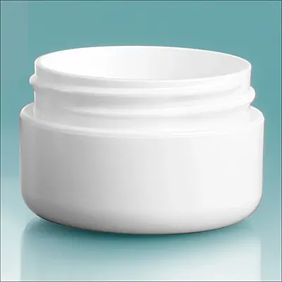 1/2 oz White Polypropylene Double Wall Radius Jars (Bulk), Caps Not Included