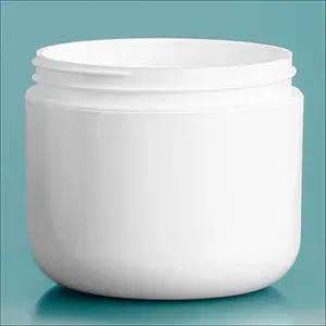 4 oz White Polypropylene Double Wall Radius Jars (Bulk), Caps Not Included