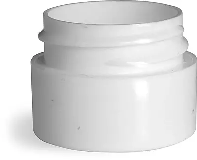 1/4 oz White Polypropylene Double Wall Straight Sided Jars (Bulk), Caps Not Included