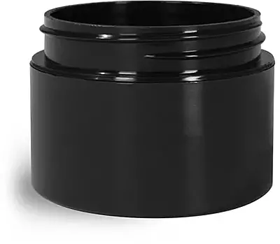 1 oz Black Polypropylene Double Wall Straight Sided Jars (Bulk), Caps Not Included