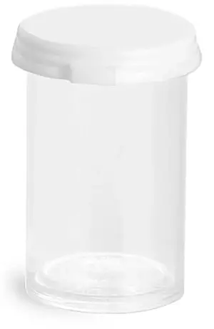 3 1/2  Dram Clear Styrene Vials w/ Snap Caps