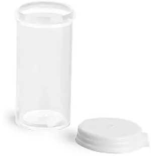 2 1/2 Dram Clear Styrene Vials w/ Snap Caps