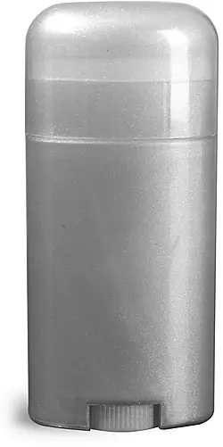 2.65 oz Plastic Tubes, Silver Polypropylene Deodorant Tubes w/ Silver Dome Caps