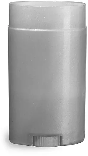 2.65 oz Plastic Tubes, Silver Polypropylene Oval Deodorant Tubes (Bulk), Caps NOT Included