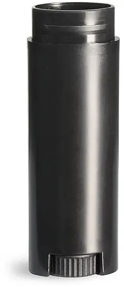 .15 oz Black Lip Balm Tubes, Oval Polypropylene Lip Balm Tubes (Bulk), Caps Not Included