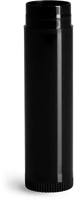 .15 oz Black Polypropylene Lip Balm Tubes (Bulk), Caps Not Included