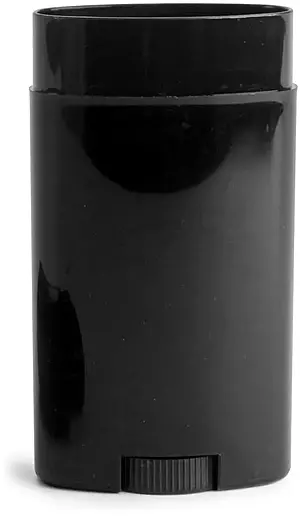 2.65 oz Black Polypropylene Oval Deodorant Tubes (Bulk), Caps NOT Included