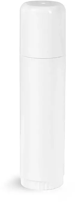 .5 oz White Polypropylene Lip Balm Tubes w/ Caps