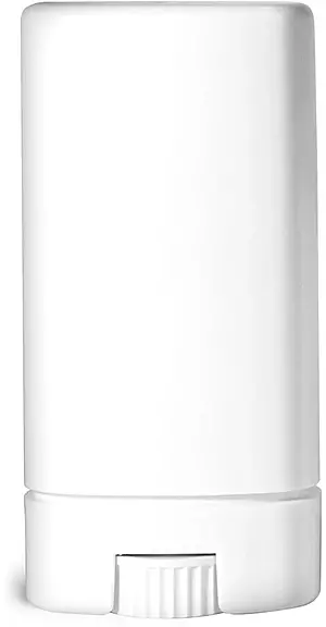 .50 oz White Polypropylene Oval Lip Balm Tubes w/ White Snap Cap