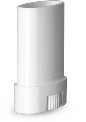 0.35 oz White Polypropylene Oval Deodorant Tubes, (Bulk) Caps Not Included