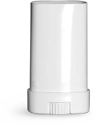 0.50 oz Plastic Tubes, White Polypropylene Oval Deodorant Tubes, (Bulk) Caps Not Included