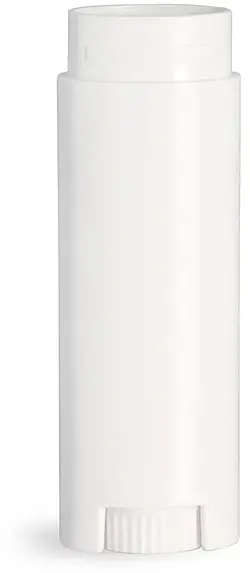 .15 oz White Lip Balm Tubes, Oval Polypropylene Lip Balm Tubes (Bulk), Caps Not Included