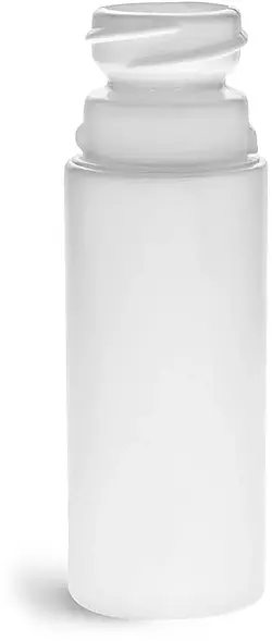 3 oz Plastic Bottles, White Child Resistant HDPE Roll-on Cylinder (Bulk), Caps NOT Included