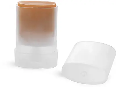 .35 oz Natural Polypropylene Oval Lip Balm Tubes w/ Caps