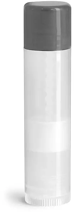 .15 oz Natural Polypropylene Lip Balm Tubes w/ Silver Caps