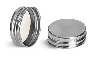 1 inch Silver Metalized Caps w/ Pulp/Vinyl Liner