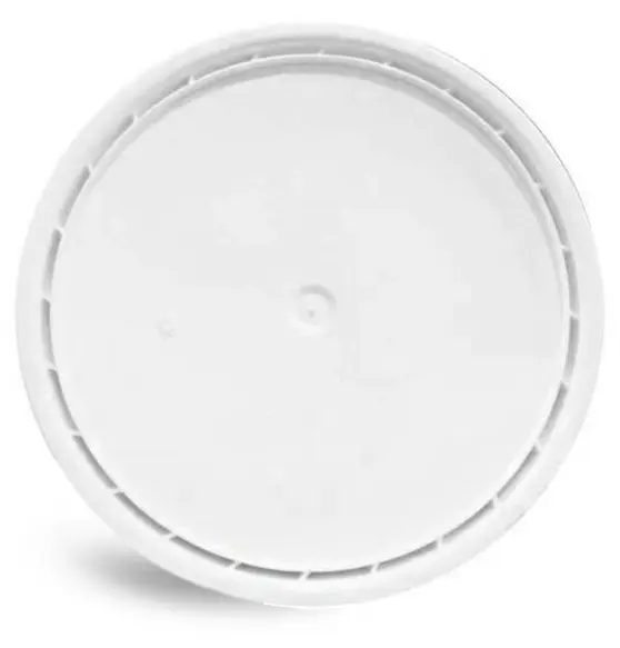 5 gal White HDPE Plastic Pail Covers for 5 gallon HDPE Pails w/ EPDM Gasket, UN Rated
