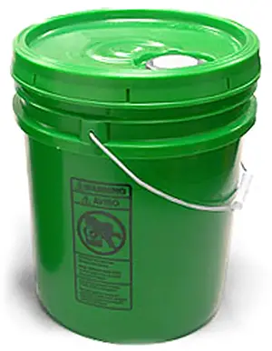 5 gal w/ Reike Cover Green Pails w/ Plastic Lids