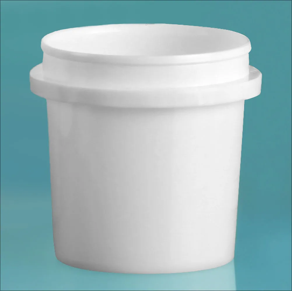 8 oz White HDPE Pails  (Bulk), Caps Not Included