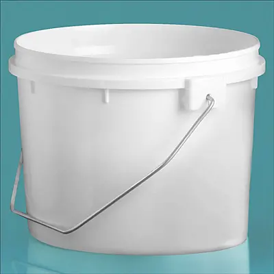 64 oz White HDPE Pails (Bulk), Caps Not Included