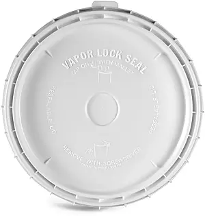 2 gal White HDPE Vapor Lock Covers (Bulk), Caps Not Included