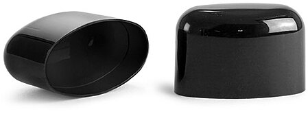 Black Polypropylene Dome Deodorant Tube Caps