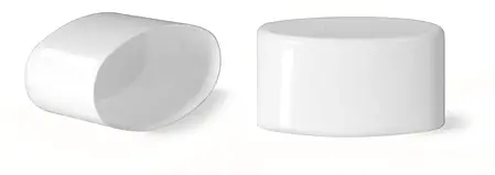 Plastic Caps, White Polypropylene Flat Deodorant Tube Caps