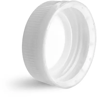 38 mm White Plastic Caps, White Ribbed Polypropylene Tamper Evident Caps