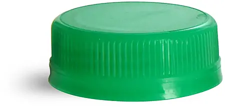38 mm Green Plastic Caps, Ribbed Polypropylene Tamper Evident Caps