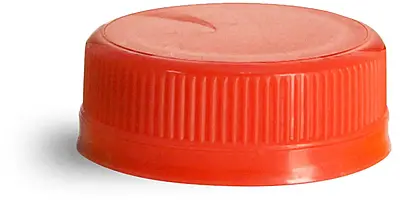 38 mm Red Plastic Caps, Red Ribbed Polypropylene Tamper Evident Caps