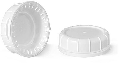 48 mm Plastic Caps, White Polypropylene Tamper Evident Caps