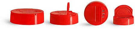 38/400 Red Polypropylene Spice Caps w/ Pressure Sensitive Liners