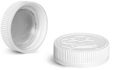 38/400 White Polypropylene Child Resistant Induction Lined Caps